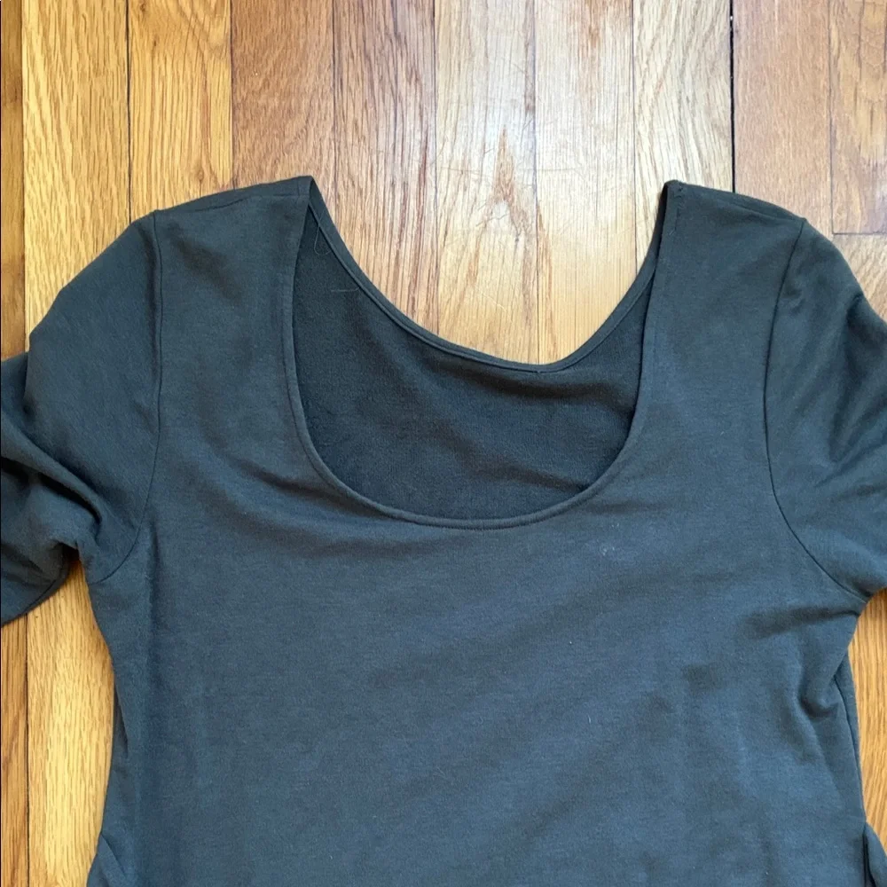 Encircled Dress Medium Bamboo Tie Waist Scoop Neck Reversible Long Sleeve Midi - Picture 13 of 13